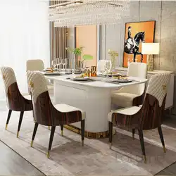 Dining tables in the kitchen design photo