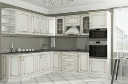 Угловые белые классические кухни фото