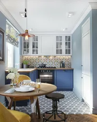 Blue Kitchen Design In Khrushchev