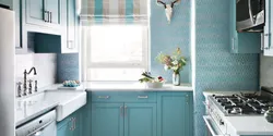 Blue Kitchen Design In Khrushchev