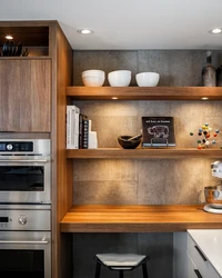 Shelves And Cabinets In The Kitchen Design