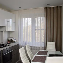 Brown tulle for kitchen interior