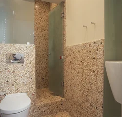 Marble plaster in the bath photo