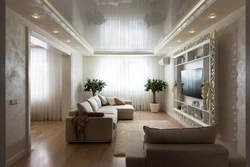 Interior design of the ceiling of the hall in the apartment