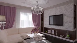 Обои в зал дизайн в квартире реальные фото 2023
