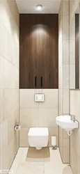 Design of a small toilet in an apartment with a cabinet