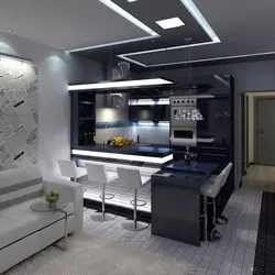 Interior Of A Studio Apartment 18 Sq M With Kitchen