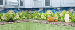 Фартух для кухні фота адной кветкі