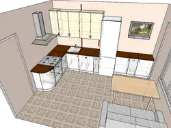 How to arrange furniture and refrigerator in the kitchen photo