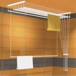 Hanger for drying clothes in the bathroom photo