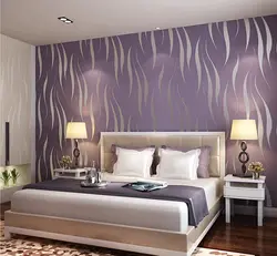 Wallpaper in the bedroom design photo