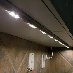 LED strip for the kitchen under cabinets how to connect photo
