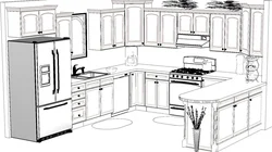 Kitchen drawings pictures