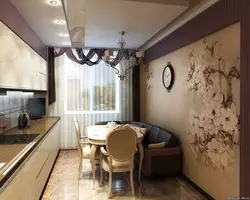 Dining area in the kitchen wall design