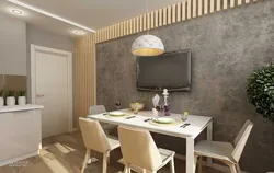 Dining area in the kitchen wall design