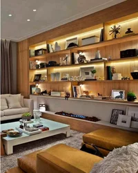 Shelves in living room photos