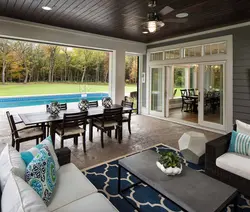 House projects with access to the terrace from the kitchen photo