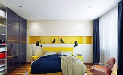 Bedroom yellow blue photo