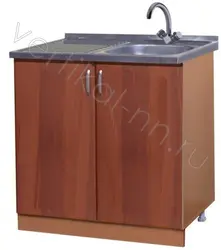 Overhead kitchen sink with cabinet photo