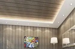 Plastic ceiling in the living room photo