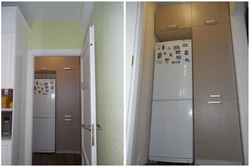 Дәліздегі тоңазытқыш фотосуретті жасыру