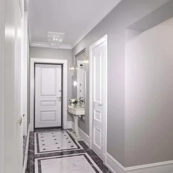 Hallway gray wallpaper design