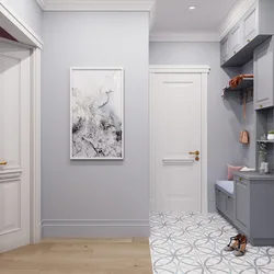 Hallway gray wallpaper design