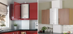 Кухонны гарнітур з газавым катлом фота для кухні