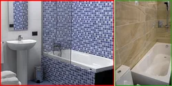 Bathroom design for small bathtub with mosaic tiles