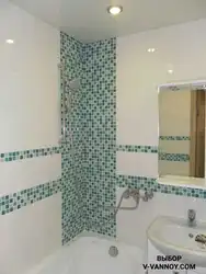 Bathroom design for small bathtub with mosaic tiles