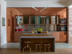 Copper kitchen in the interior