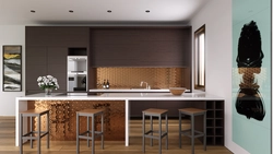Copper kitchen in the interior