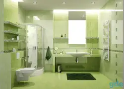 Пісте түсті ванна бөлмесінің фотосы