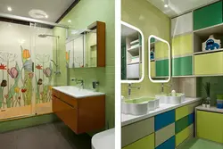 Photo of a pistachio-colored bathroom