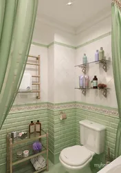 Photo of a pistachio-colored bathroom