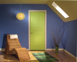 Colored doors in the interior of the apartment