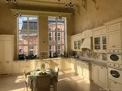 Provence style tiles for the kitchen on the apron photo