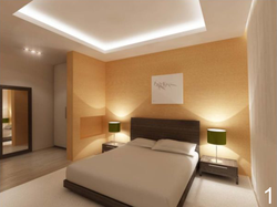 Lighting in the bedroom with suspended ceilings photo