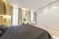 Lighting in the bedroom with suspended ceilings photo