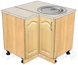 Corner kitchen sink with cabinet photo