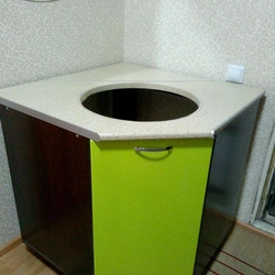 Corner kitchen sink with cabinet photo