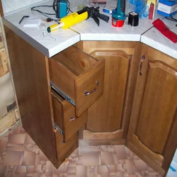 Шкаф фотосы бар бұрыштық ас үй раковинасы