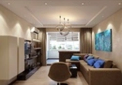 Design of a rectangular hall in an apartment with a balcony