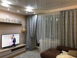 Curtains for a one-room apartment photo modern