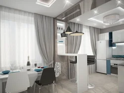 Curtains for a one-room apartment photo modern