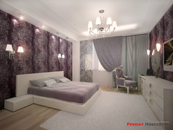 Қарапайым пәтердегі жатын бөлмені жөндеу фотосы