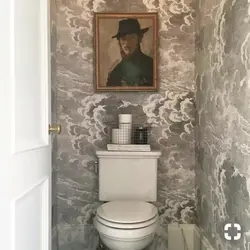 What kind of wallpaper for the toilet in the apartment photo