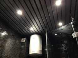 Black ceiling in the bathroom photo
