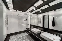 Black ceiling in the bathroom photo