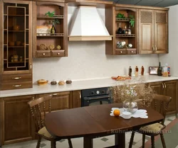 Walnut kitchen in the interior